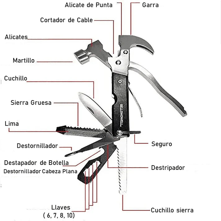 Martillo 18 en 1 multifuncional