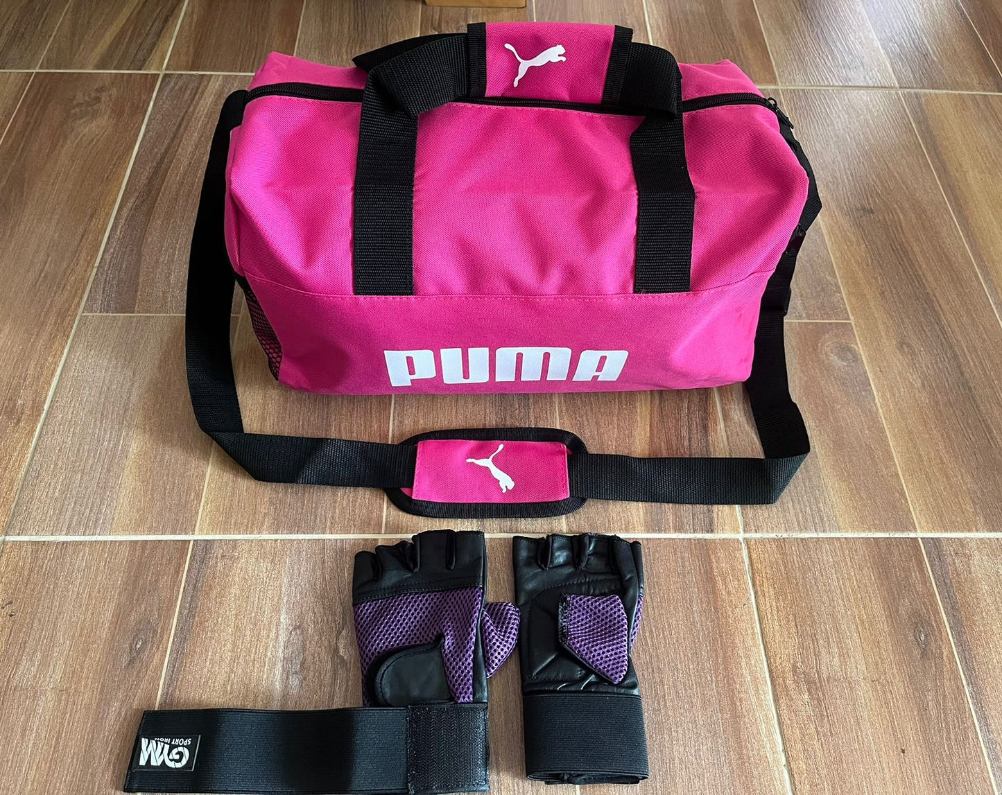 Bolso deportivo + guantes en cuero